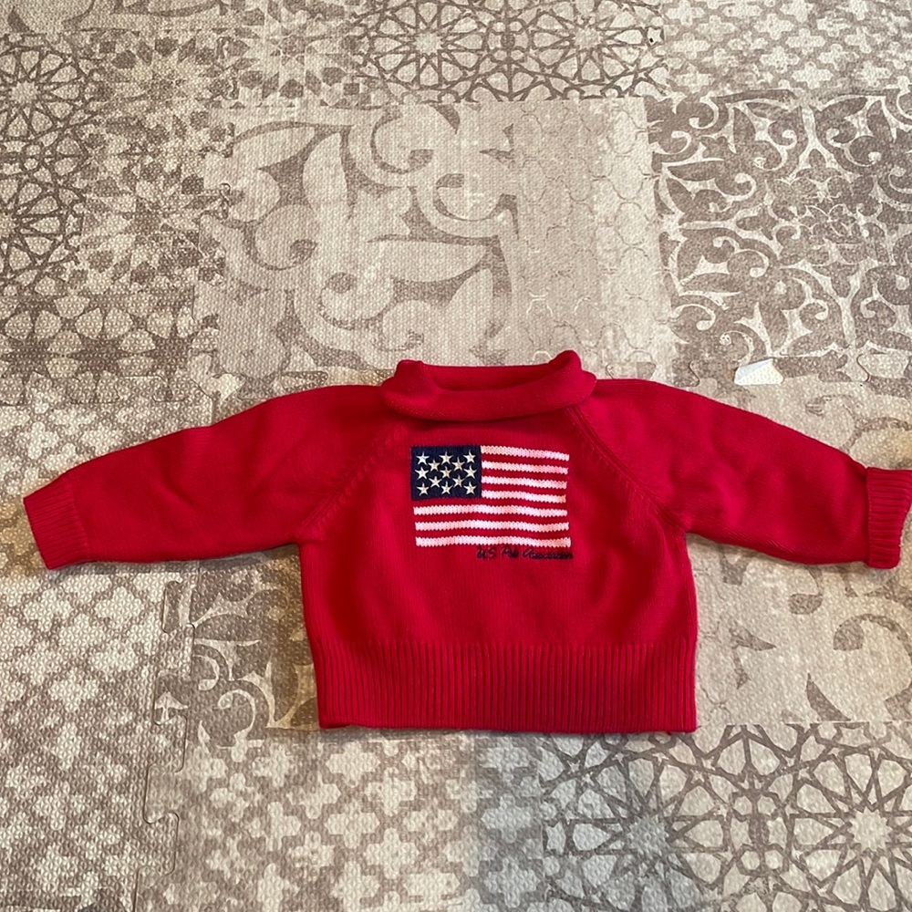US Polo Association American flag roll neck sweater